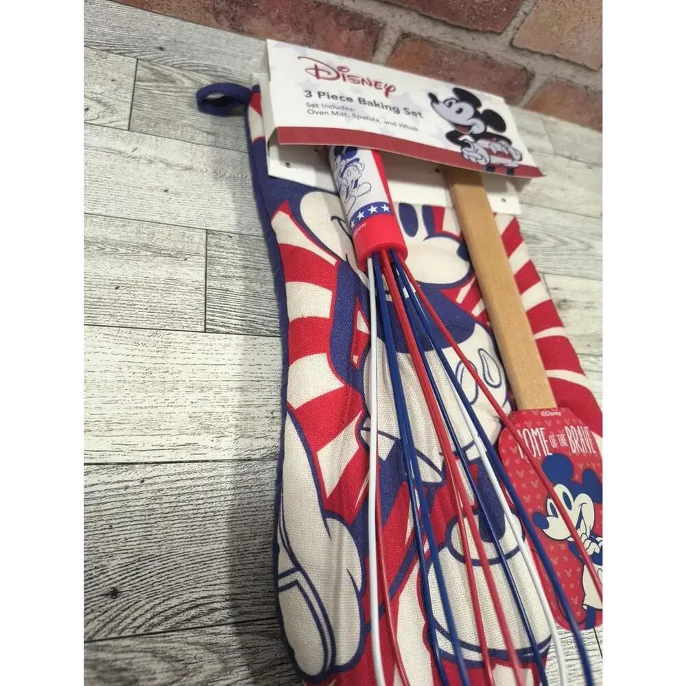 Disney Mickey Patriotic 3 Piece Baking Set Home of the Brave Patriotic Theme New